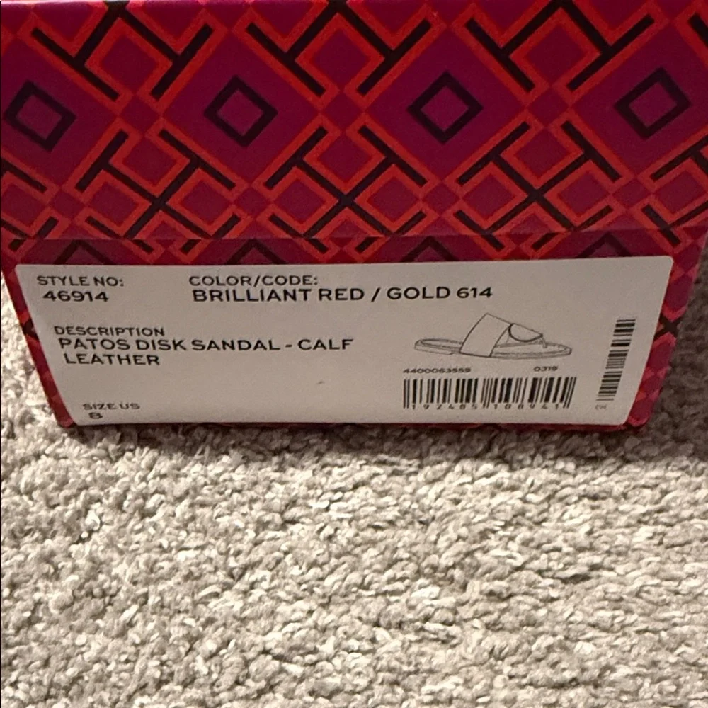 Tory Burch Red and Gold Sandals - Picture 6 of 7